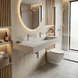 ISTONE - Ultra plan vasque autoportant 1200 x 520 x 100 mm, en Solid Surface, blanc mat (ERGO-1200) - vignette