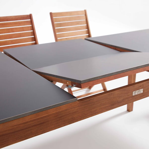 OVIALA - Table de jardin extensible bois d'eucalyptus 220-300cm 8 à 12 places - Arles - large