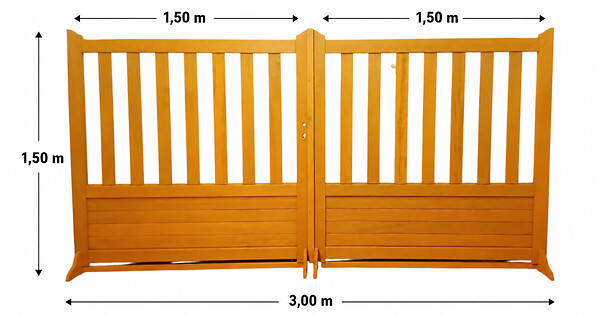 GD MENUISERIES - Portail En Bois Ajouree Traverse Droit L3m x H1,50 - large