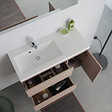 KIAMAMI VALENTINA - Meuble De Salle De Bains Suspendu De 90Cm Avec Lavabo A Gauche, Profondeur De 39Cm | Malaga - vignette