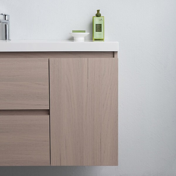 KIAMAMI VALENTINA - Meuble De Salle De Bains Suspendu De 90Cm Avec Lavabo A Gauche, Profondeur De 39Cm | Malaga - large