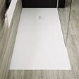 STANO - Receveur de douche 100 x 190 cm extra plat PURE en résine surface ardoisée blanc Grille blanche - vignette