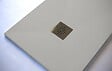 STANO - Receveur de douche 80 x 90 cm extra plat PURE en résine surface ardoisée gris Grille inox - vignette