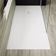 STANO - Receveur de douche 70 x 100 cm extra plat PURE en résine surface ardoisée blanc Grille blanche - vignette