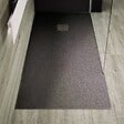 STANO - Receveur de douche 70 x 190 cm extra plat PURE en résine surface ardoisée anthracite Grille anthracite - vignette