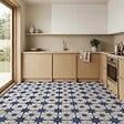 RO'MA NATURE - Carrelage Vintage effet Carreau ciment 3D Etoile Bleue et Fond Blanc 22,3x22,3x0,9 cm Sparta - Sol et mur intérieur (vendu par carton de 0,65 m²) - vignette