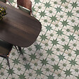 RO'MA NATURE - Carrelage Vintage effet Carreau ciment 3D Etoile Verte et Fond Blanc 45x45x0,95 cm Sparta - Sol et mur intérieur (vendu par carton de 1 m²) - vignette