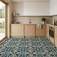RO'MA NATURE - Carrelage Vintage effet Carreau ciment Bleu Ephesos 45x45x0,95 cm Azoria - Sol et mur intérieur (vendu par carton de 1 m²) - vignette