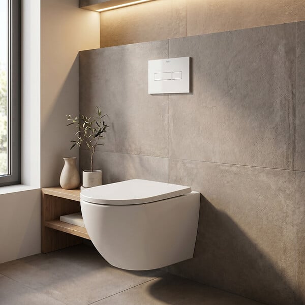 SWISS AQUA TECHNOLOGIES - WC suspendu sans bride Vortex et fixations invisibles, abattant frein de chute (SAT67010RTORP) - large