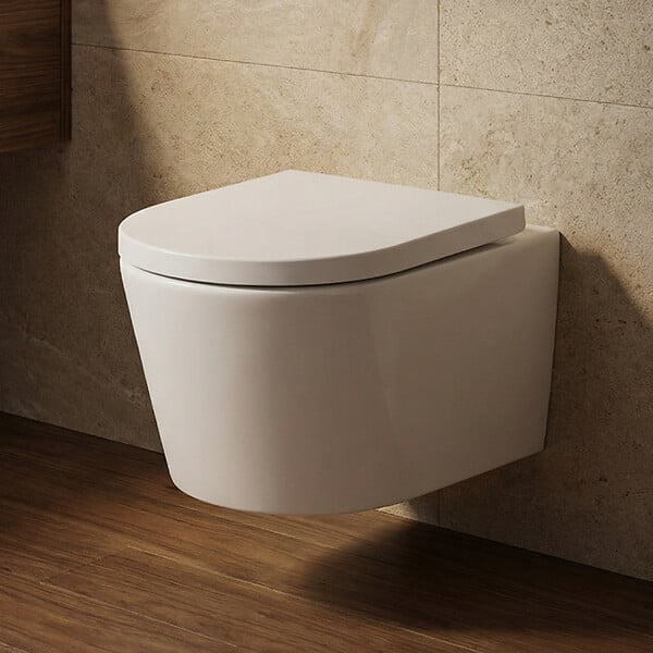 SWISS AQUA TECHNOLOGIES - WC suspendu sans bride et fixations invisibles + abattant frein de chute (SATBRE010RREXP) - large