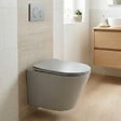 SWISS AQUA TECHNOLOGIES - WC suspendu Infinitio gris mat sans bride et fixations invisibles + abattant frein de chute (GreyInfinitio) - vignette