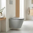 SWISS AQUA TECHNOLOGIES - WC suspendu Infinitio gris mat sans bride et fixations invisibles + abattant frein de chute (GreyInfinitio) - vignette