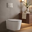 CERAMIA - Vortex rimless WC suspendu 53,5 cm sans bride avec abattant SoftClose, effet Vortex, blanc brillant (CE142010RTORP) - vignette