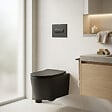 SWISS AQUA TECHNOLOGIES - WC suspendu sans bride et fixations invisibles + abattant frein de chute, Noir mat (SATBRE010RREXPBKM) - vignette