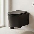 SWISS AQUA TECHNOLOGIES - WC suspendu sans bride et fixations invisibles + abattant frein de chute, Noir mat (SATBRE010RREXPBKM) - vignette