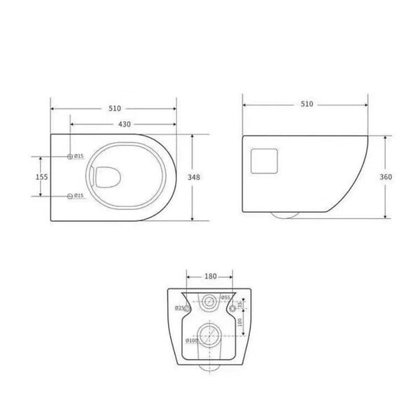 SWISS AQUA TECHNOLOGIES - Project WC suspendu sans bride avec abatant softclose, blanc (SATWCPRO010RREXP) - large