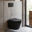 SWISS AQUA TECHNOLOGIES - WC suspendu Infinitio noir mat sans bride et fixations invisibles + abattant frein de chute (BlackInfinitio) - vignette
