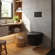 SWISS AQUA TECHNOLOGIES - WC suspendu Infinitio noir mat sans bride et fixations invisibles + abattant frein de chute (BlackInfinitio) - vignette