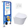 ROCA - Pack WC bâti-support + WC suspendu sans bride Swiss Aqua Technologies avec abattant SoftClose + plaque (ROSTINWR01-FR) - vignette