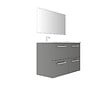 VIF - Set 2 tiroirs U de salle de bain MDF - Gris clair - l50xP45xH18cm - vignette