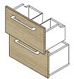 VIF - Set 2 tiroirs MDF mélaminé - Bois clair - 50x45x18cm - vignette