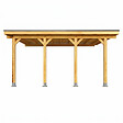 DIRECT-ABRIS - Carport Adosse Bois RIVERSIDE - 2 Voitures - 548 x 550 - Abris Voiture - Feutre Bitumeux sur les Voliges - Bandeau de Finition - Toit Plat - vignette