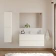 COSYNEO - Meuble de salle de bain 120cm simple vasque - 2 tiroirs - blanc brillant - IDA - vignette