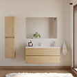 COSYNEO - Meuble de salle de bain 120cm simple vasque - 2 tiroirs - nebraska (chêne clair) - IDA - vignette