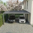DIRECT-ABRIS - Carport Aluminium 570 x 645 cm WESTON - 37 m2 - Hauteur : 255 - 2 Voitures - Abri Voiture Autoportant - Gouttière incluse - Pergola - Gris Anthracite - vignette