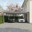 DIRECT-ABRIS - Carport Aluminium 570 x 645 cm WESTON - 37 m2 - Hauteur : 255 - 2 Voitures - Abri Voiture Autoportant - Gouttière incluse - Pergola - Gris Anthracite - vignette