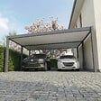 DIRECT-ABRIS - Carport Aluminium 570 x 645 cm WESTON - 37 m2 - Hauteur : 255 - 2 Voitures - Abri Voiture Autoportant - Gouttière incluse - Pergola - Gris Anthracite - vignette