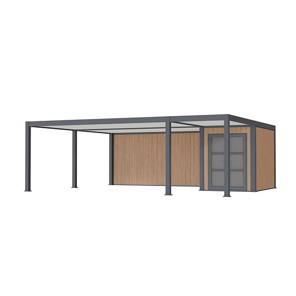 DIRECT-ABRIS - Carport Aluminium 759 x 645 cm NEWARK - 43 m2 - Hauteur : 255 - 2 Voitures - Abri Voiture Autoportant - Stockage - Extension - Gris Anthracite - large