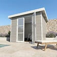 DIRECT-ABRIS - Abri de Jardin Composite ALMA - 7m2 - Gris clair - Cabane de jardin - vignette