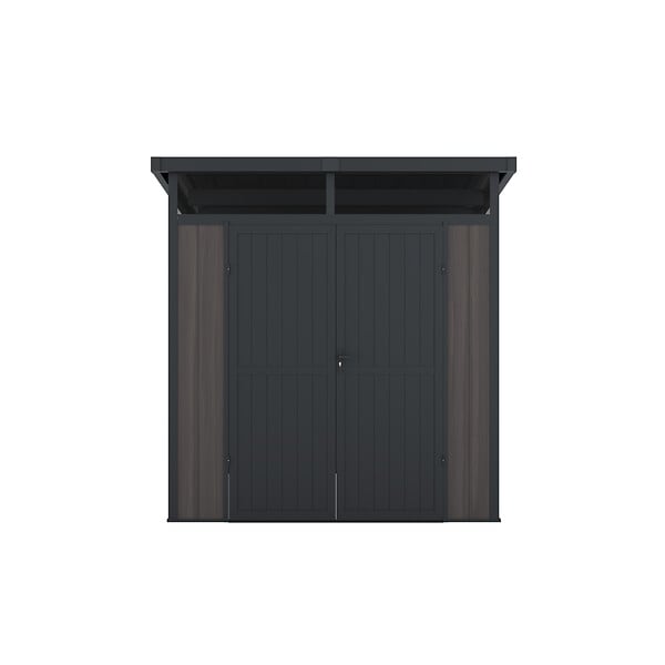 DIRECT-ABRIS - Abri de Jardin Bois Composite 4m2 Gris 237x223x227cm EVORA - Cabane a Outils - Local a Vélo - large