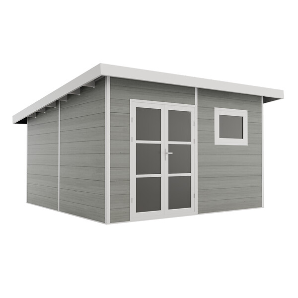 DIRECT-ABRIS - Abri de Jardin Composite ALMA - 15m2 Gris clair - Cabane de Jardin - large