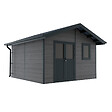 DIRECT-ABRIS - Abri de Jardin Composite ISORA - 15m2 Gris - Cabane Atelier / Abri Velo - vignette