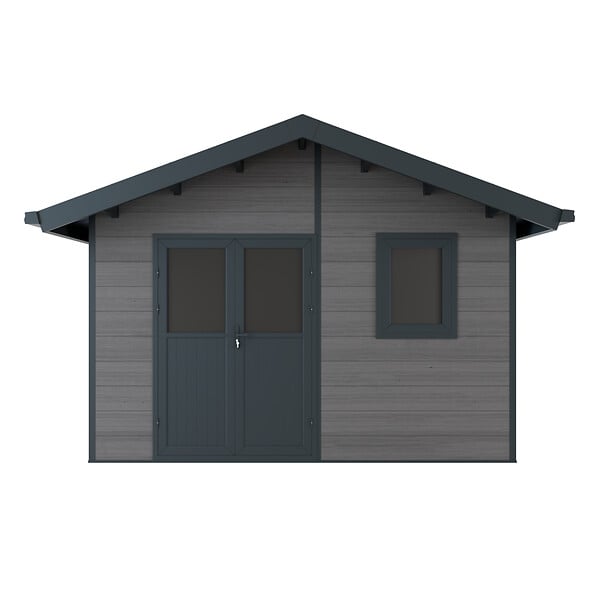 DIRECT-ABRIS - Abri de Jardin Composite ISORA - 15m2 Gris - Cabane Atelier / Abri Velo - large