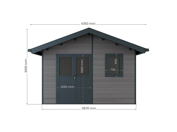 DIRECT-ABRIS - Abri de Jardin Composite ISORA - 15m2 Gris - Cabane Atelier / Abri Velo - large