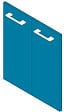 VIF - Porte en MDF - Bleu - Lot  de 2 - 70x30x1,8cm - vignette
