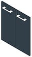 VIF - Porte en MDF - Gris Anthracite - Lot de 2 - 70x30x1,8cm - vignette
