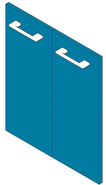 VIF - Portes de meuble MDF - Bleu - Lot de 2 - 70x40x1,8cm - large