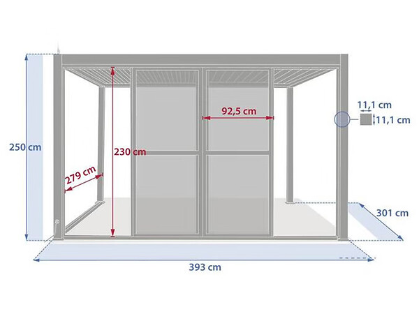 HESPERIDE - Portes coulissantes pour pergola Evora gris graphite - large