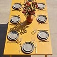 OVIALA - Table de jardin rectangulaire en métal 8 places 180 cm jaune  - Palavas - vignette