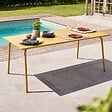 OVIALA - Table de jardin rectangulaire en métal 8 places 180 cm jaune  - Palavas - vignette