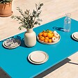 OVIALA - Table de jardin rectangulaire en métal 8 places 180 cm bleu - Palavas - vignette