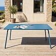 OVIALA - Table de jardin ractangulaire en métal 8 places 180 cm bleu pacific - Palavas - vignette