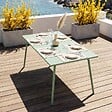 OVIALA - Table de jardin rectangulaire en métal 8 places 180 cm vert sauge - Palavas - vignette
