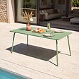 OVIALA - Table de jardin rectangulaire en métal 8 places 180 cm vert cactus - Palavas - vignette