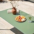 OVIALA - Table de jardin rectangulaire en métal 8 places 180 cm vert cactus - Palavas - vignette