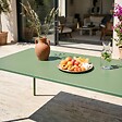 OVIALA - Table de jardin rectangulaire en métal 8 places 180 cm vert cactus - Palavas - vignette